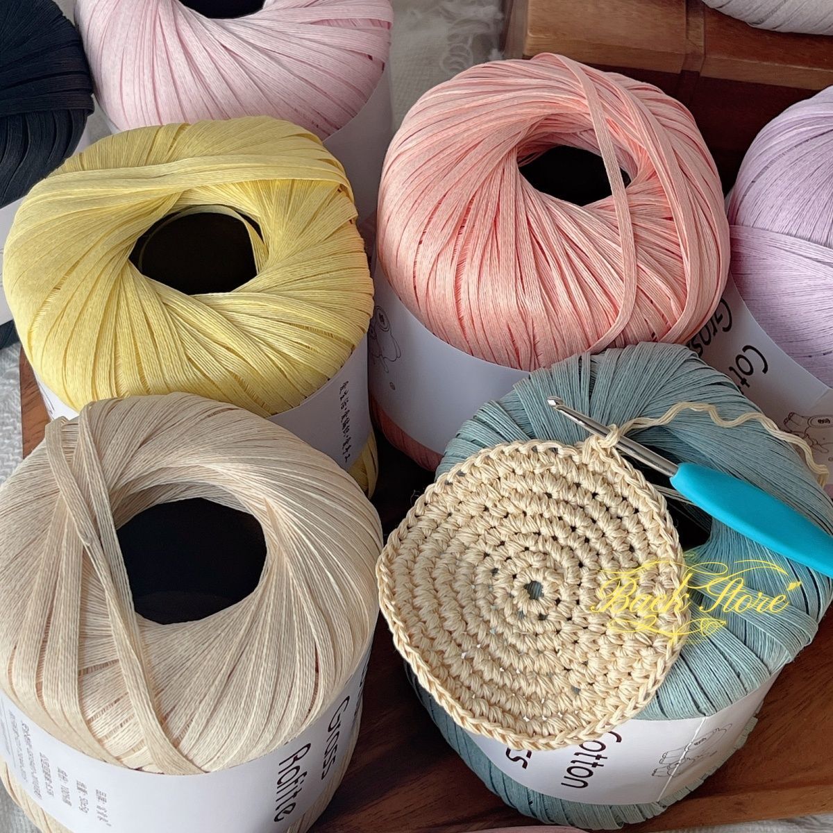 Crochet Bag Raffia - 102M/roll Veelkleurige Raffia Garen voor DIY