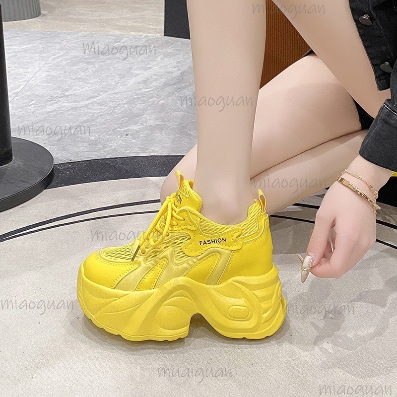 Wedge Espadrille Women - Dames Mesh Ademende Chunky Platform Sneakers
