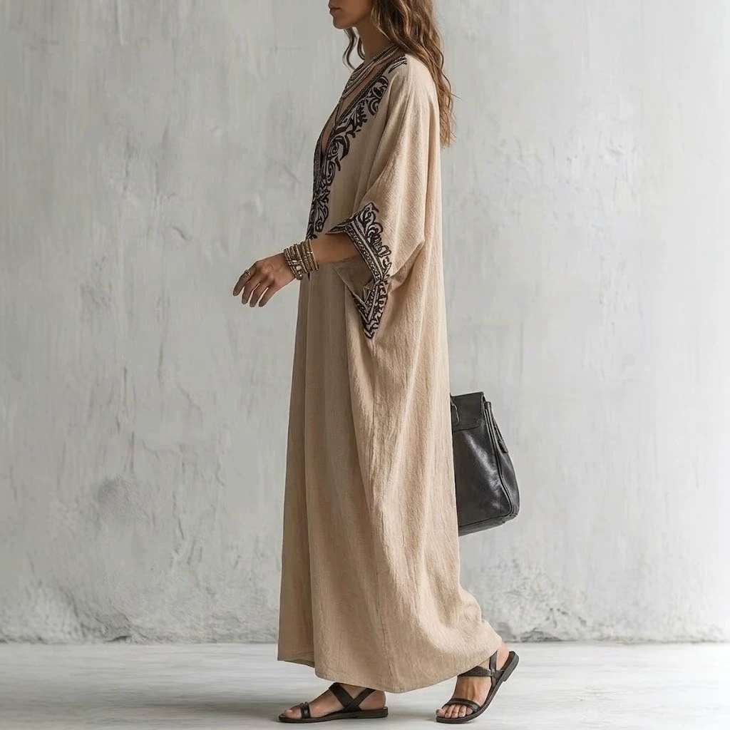 Dames Boho Geborduurde Kaftan  - Cover Up Kaftan recensie en prijs