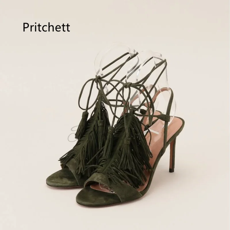 Suède Kwastje Stiletto Riem-Sa - Sandal Strappy Heeled recensie en prijs
