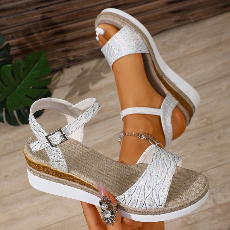Wedgesandalen voor dames, witt - Wedge Espadrille Women recensie en prijs